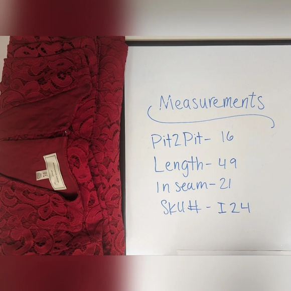Anthropologie Moulinette Soeurs 4 Jaeda Red Floral Lace Wide-Leg Jumpsuit Crop - Picture 16 of 16